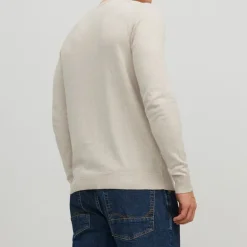 Pull maille coton col rond tissu tricoté Homme JACK & JONES