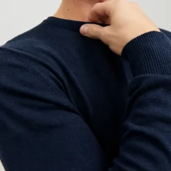 Pull maille coton col rond tissu tricoté Homme JACK & JONES