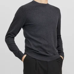 Pull maille coton col rond tissu tricoté Homme JACK & JONES