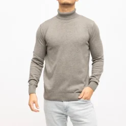 Pull maille fine chinée col roulé Homme DEELUXE 74