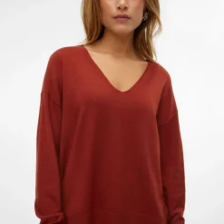 Pull maille fine col v breeze mermaid Femme VERO MODA