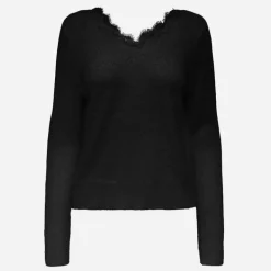 Pull maille piumo col v à dentelle Femme ONLY