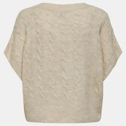 Pull manches courtes col V torsades oversize onlmalou Femme ONLY