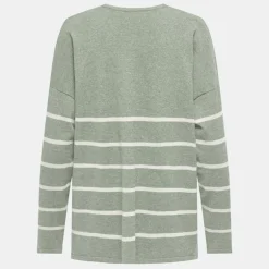 Pull manches longues cols v rayé long onlmallie Femme ONLY