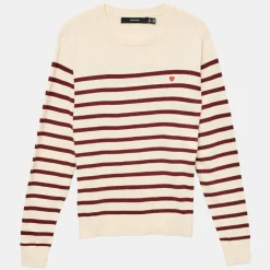 Pull marinière dory avec coeur brodé rouge col rond Femme VERO MODA