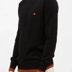 Pull noir avec liserés orange et rouge Homme ELLESSE