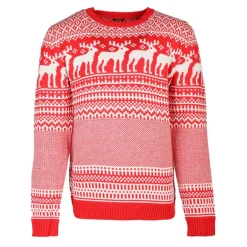 Pull Noël rouge Homme DEELUXE 74
