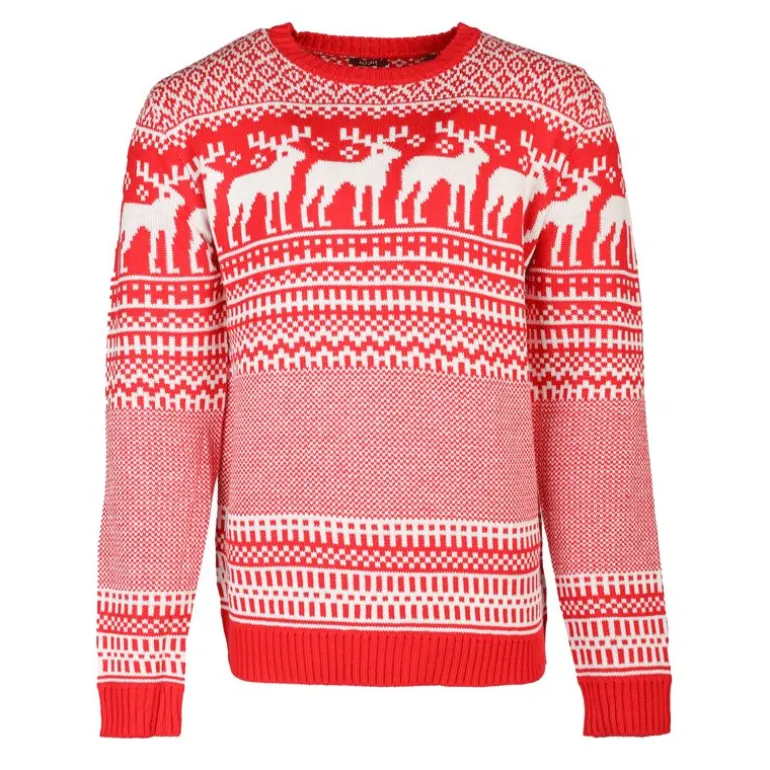 Pull Noël rouge Homme DEELUXE 74