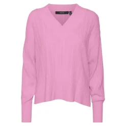 Pull over manches longues col V Femme VERO MODA