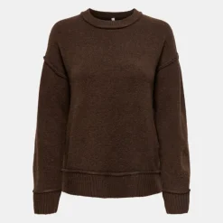 Pull épuré maille hazel col rond Femme ONLY