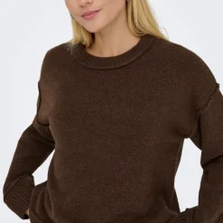 Pull épuré maille hazel col rond Femme ONLY