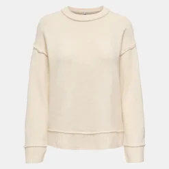 Pull épuré maille hazel col rond Femme ONLY