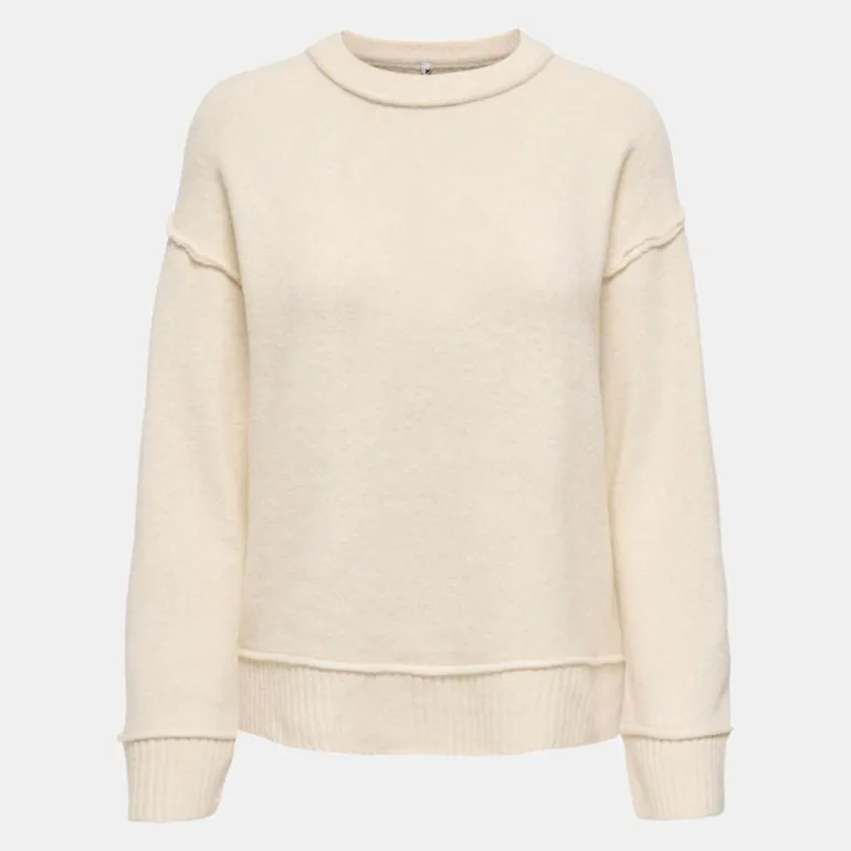 Pull épuré maille hazel col rond Femme ONLY