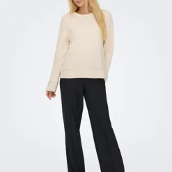 Pull épuré maille hazel col rond Femme ONLY