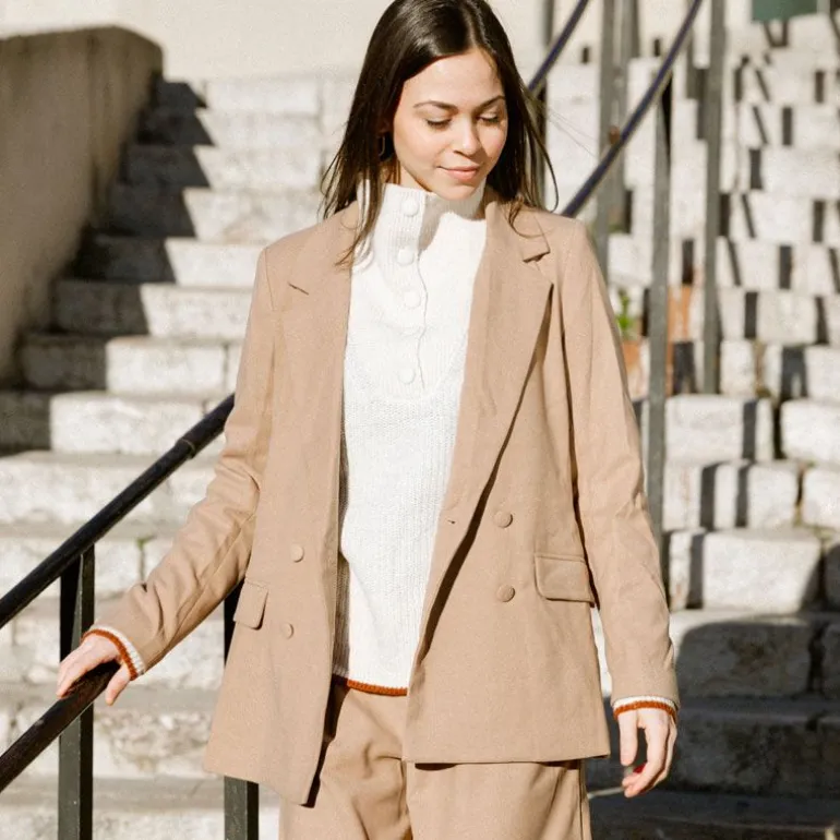 Pull sierra col montant à boutons Femme LA PETITE ETOILE