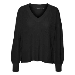 Pull zia vert gris col V manches longues Femme VERO MODA