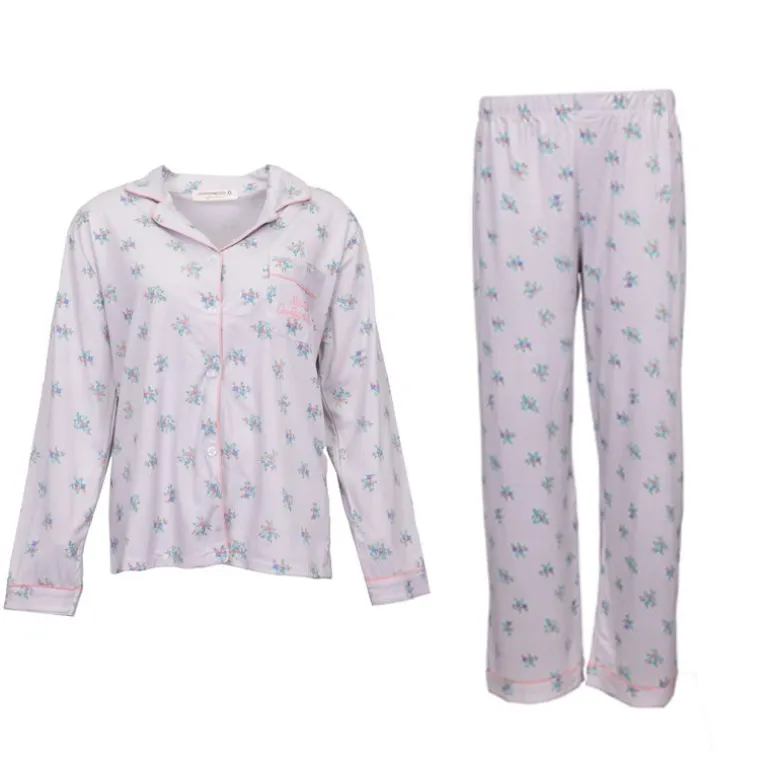 Pyjama fleuri poche brodée Femme LULU CASTAGNETTE