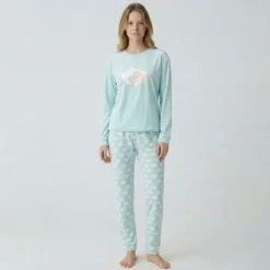Pyjama long velours mot 23172 Femme BILL TORNADE