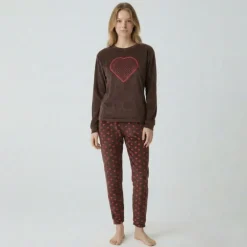 Pyjama long velours mot 23172 Femme BILL TORNADE