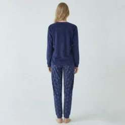 Pyjama long velours mot 23172 Femme BILL TORNADE