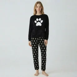 Pyjama long velours mot 23172 Femme BILL TORNADE