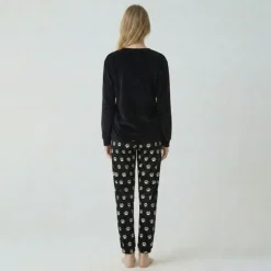 Pyjama long velours mot 23172 Femme BILL TORNADE