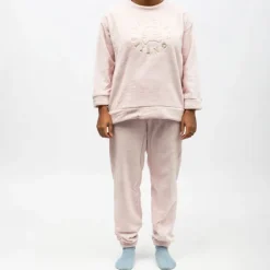 Pyjama polaire doux col rond pantalon regular Femme LULU CASTAGNETTE