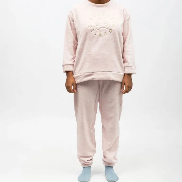 Pyjama polaire doux col rond pantalon regular Femme LULU CASTAGNETTE