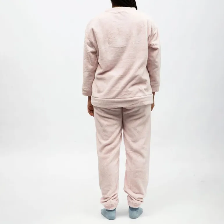 Pyjama polaire doux col rond pantalon regular Femme LULU CASTAGNETTE