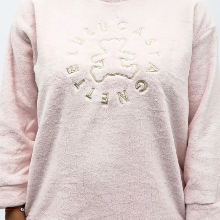 Pyjama polaire doux col rond pantalon regular Femme LULU CASTAGNETTE