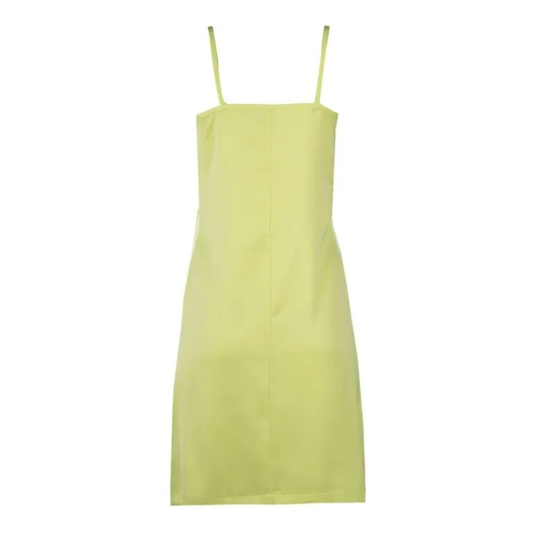 Robe à bretelles verte bandes latérales Femme ADIDAS