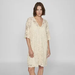 Robe à dentelles Lorna manches 3/4 birch Femme VILA
