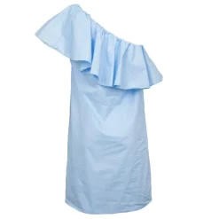 Robe bleu courte asymétrique à volants rimel Femme LA PETITE ETOILE