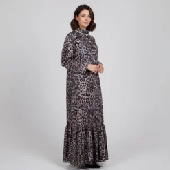 Robe boutons bijoux imprimé léopard Viva Femme HOLLY AND JOEY