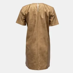 Robe cammello doré manches courtes Femme PLEASE