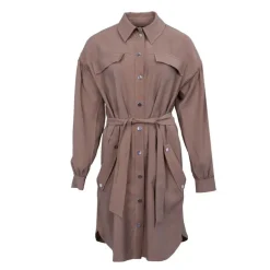 Robe chemise à clips avec ceinture nocciola Femme IMPERIAL