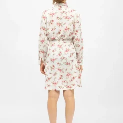 Robe chemise blanche vintage rosie à fleurs rouges Femme LA PETITE ETOILE