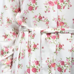 Robe chemise blanche vintage rosie à fleurs rouges Femme LA PETITE ETOILE