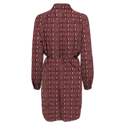 Robe chemise ceinturée imprimée fantaisie bordeaux Femme ONLY