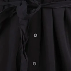 Robe chemise longue ceinturée noir avec fente avant Femme VERO MODA