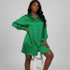 Robe chemise satinée dos nu Femme IMPERIAL