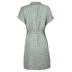 Robe chemise verte ceinturée à petites fleurs Femme VERO MODA