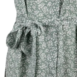 Robe chemise verte ceinturée à petites fleurs Femme VERO MODA