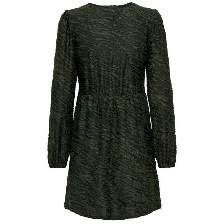 Robe col cache coeur kaki zebré Femme JDY