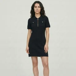 Robe col polo maille fine col zippé doré meandre Femme LES TROPEZIENNES PAR M.BELARBI