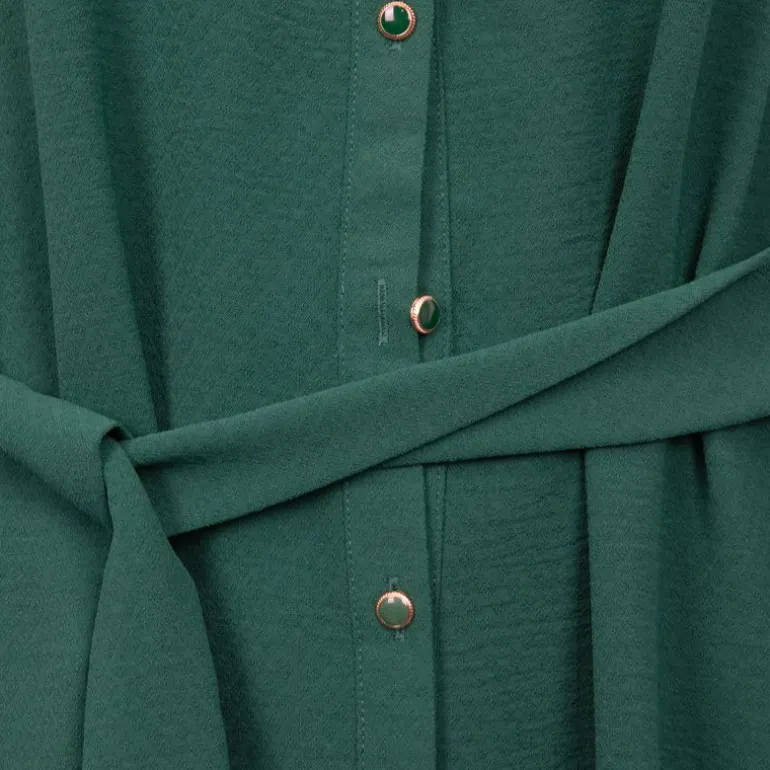 Robe col V vert Rea manches longues Femme LA PETITE ETOILE