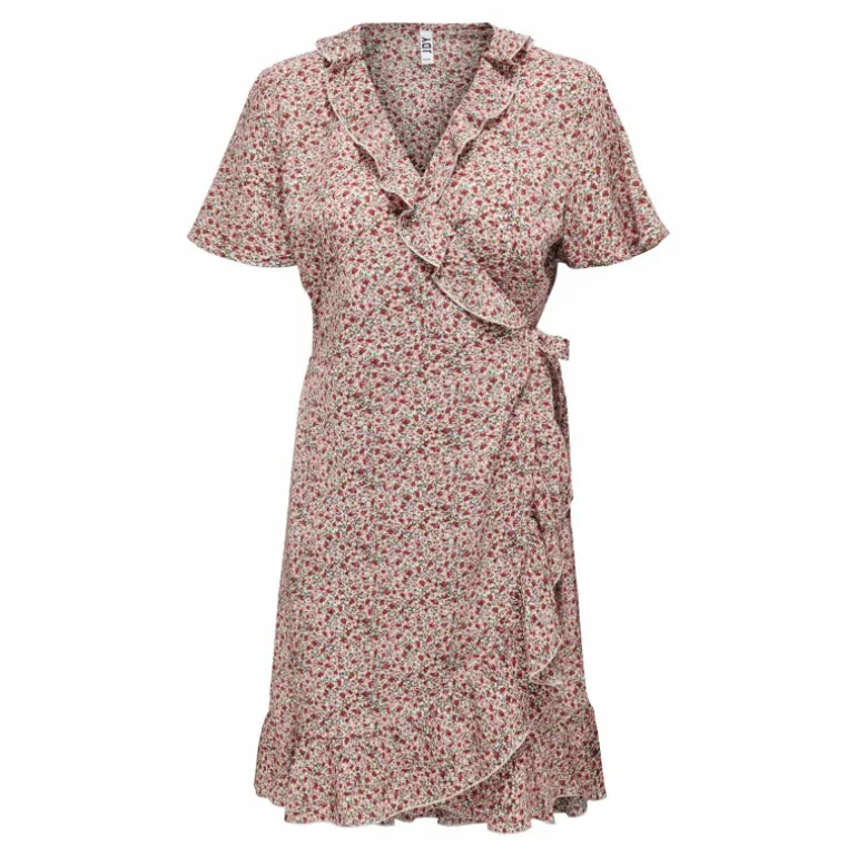 Robe courte à volants cache coeur imprimé floral Femme JDY
