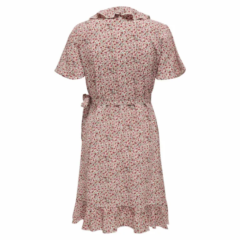 Robe courte à volants cache coeur imprimé floral Femme JDY
