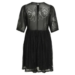 Robe courte dentelle kayle manches 3/4 black Femme VILA