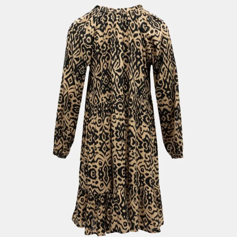 Robe courte imprimée col V à volants Femme DEELUXE 74